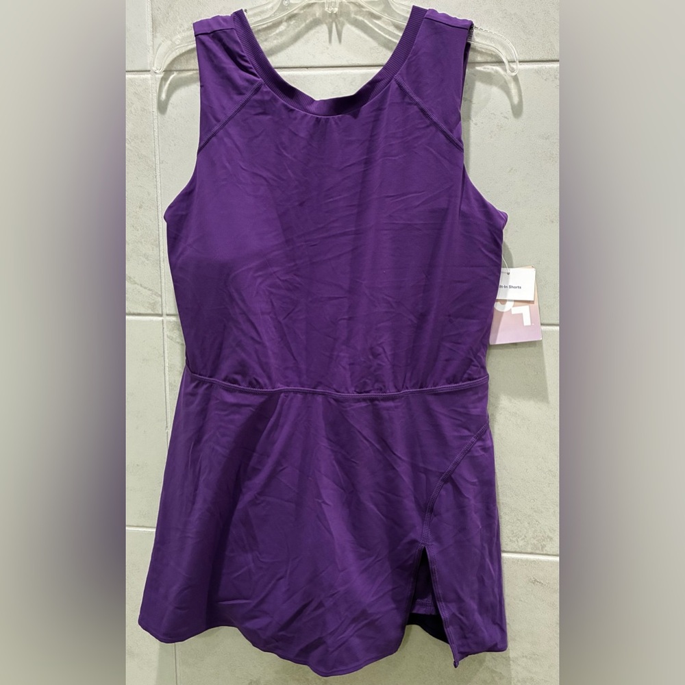 NWT JoyLab Active Dress Purple Scoop Back Built In Shorts Size XL